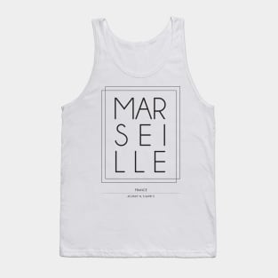 Marseille City minimal Typography Tank Top